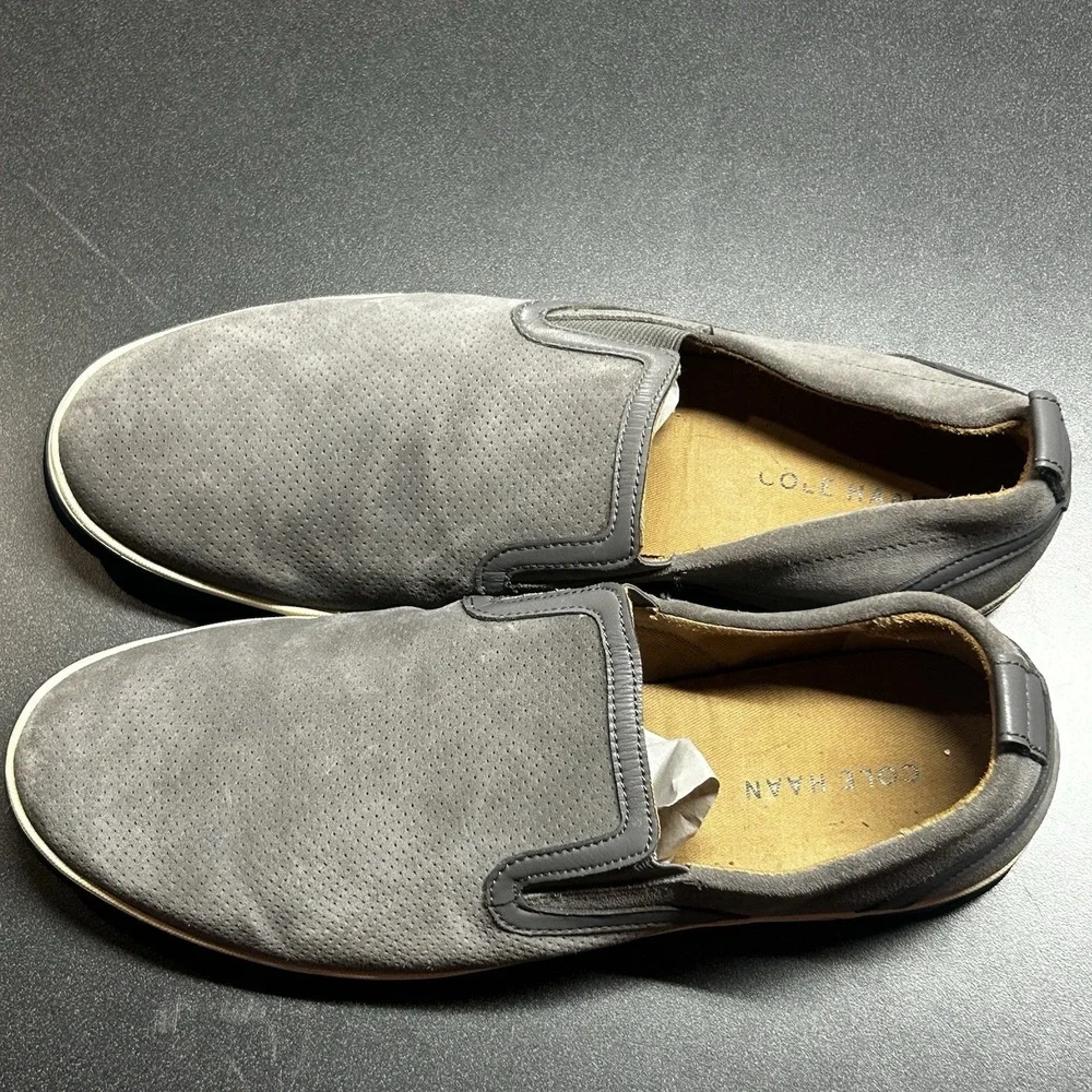 Cole Haan Gray Suede Loafers Mens Size 9.5 Classic Career Comfort